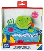 Ravensburger ministeps 4156 Knister-Frosch, Schmusetuch mit Beißring und Knister-Geräusch, Baby Spielzeug ab 0 Monate